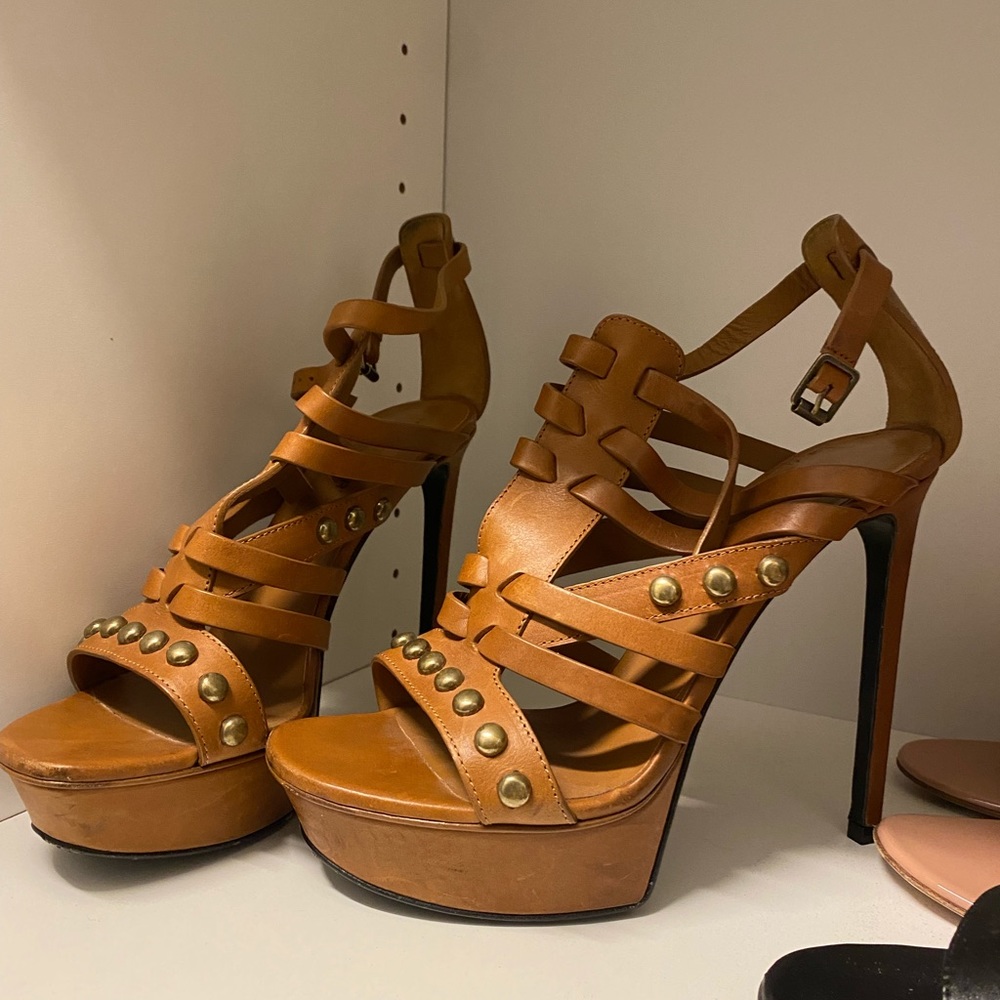 Saint Laurent studded platform heels